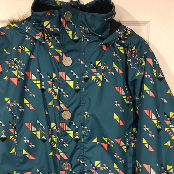 Betty Rides Women's Ava Parka Sport Mosaic Print Snowboard Jacket Size Medium - Picture 3 of 8